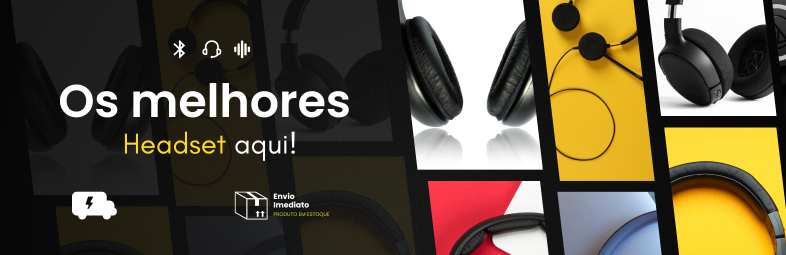 Banner para loja online com headset promoção