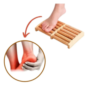Massageador de Madeira para os Pés Rolo Alívio de Dor e Tensão Modelo Duplo